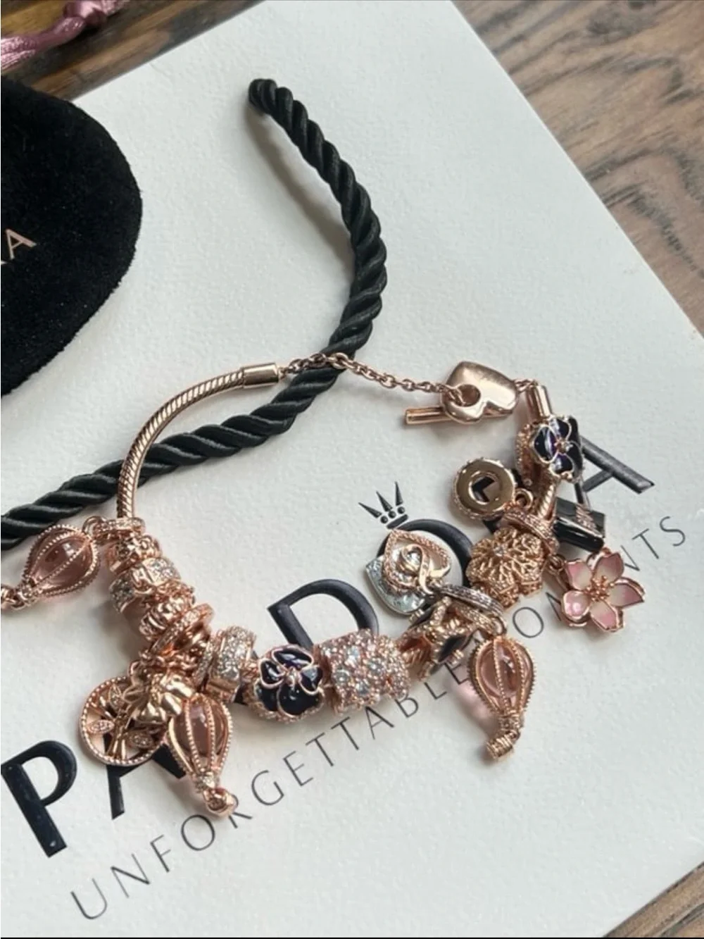 Authentic Pandora #782716C00 Slim Studded Clip Charm Rose Collection